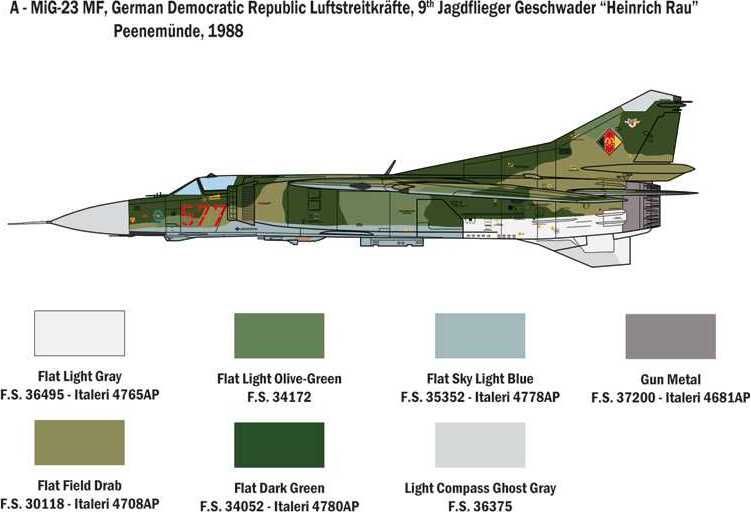 ITALERI Model Kit letadlo 2798 - MiG-23 MF/BN Flogger (1:48) - obrázek 2