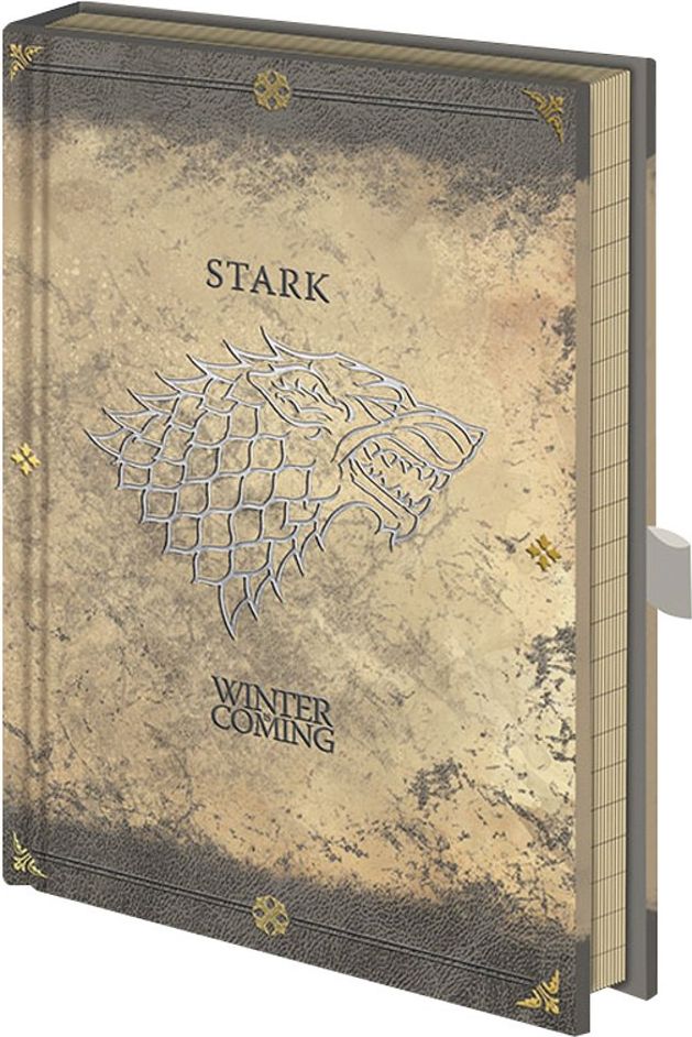 CurePink Poznánkový A5 blok Game of Thrones/Hra o Trůny: Stark Worn 14,8 x 21 cm SR72522 - obrázek 1
