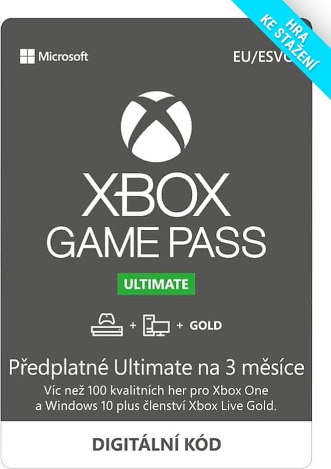 Xbox Game Pass Ultimate – 3 Měsíce Předplatné (PC/XONE) Microsoft Store PC - Digital - obrázek 1