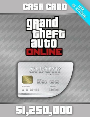 Grand Theft Auto Online: Great White Shark Cash Card 1,250,000$ Social Club PC - Digital - obrázek 1
