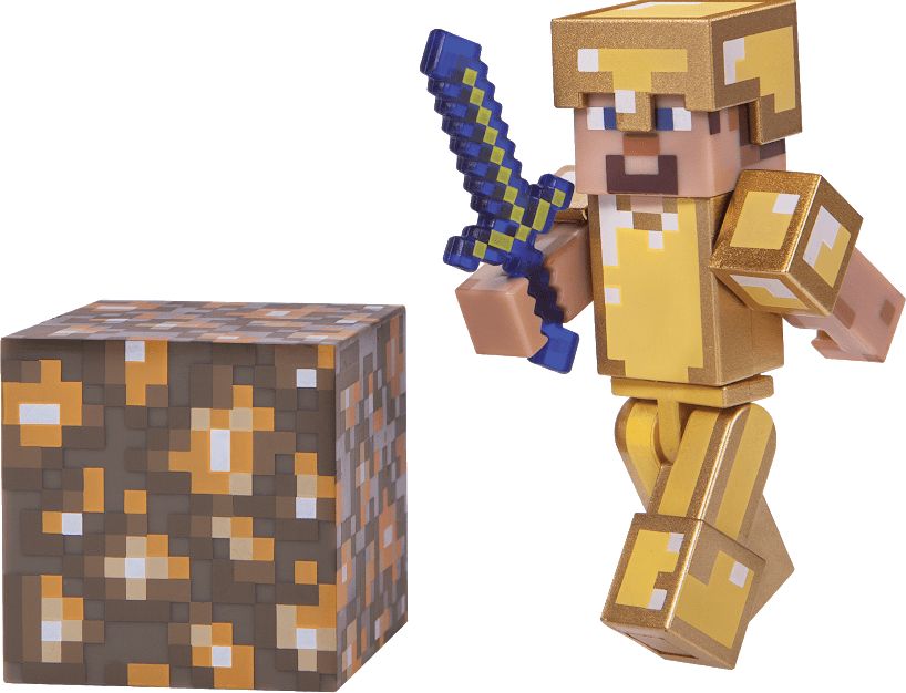 TM Toys Minecraft - sběratelská figurka Steve ve zlaté zbroji - obrázek 1
