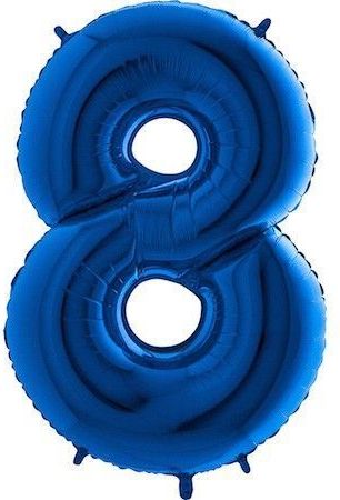 Fóliový balónek číslice 8 - modrý - blue - 110cm - obrázek 1