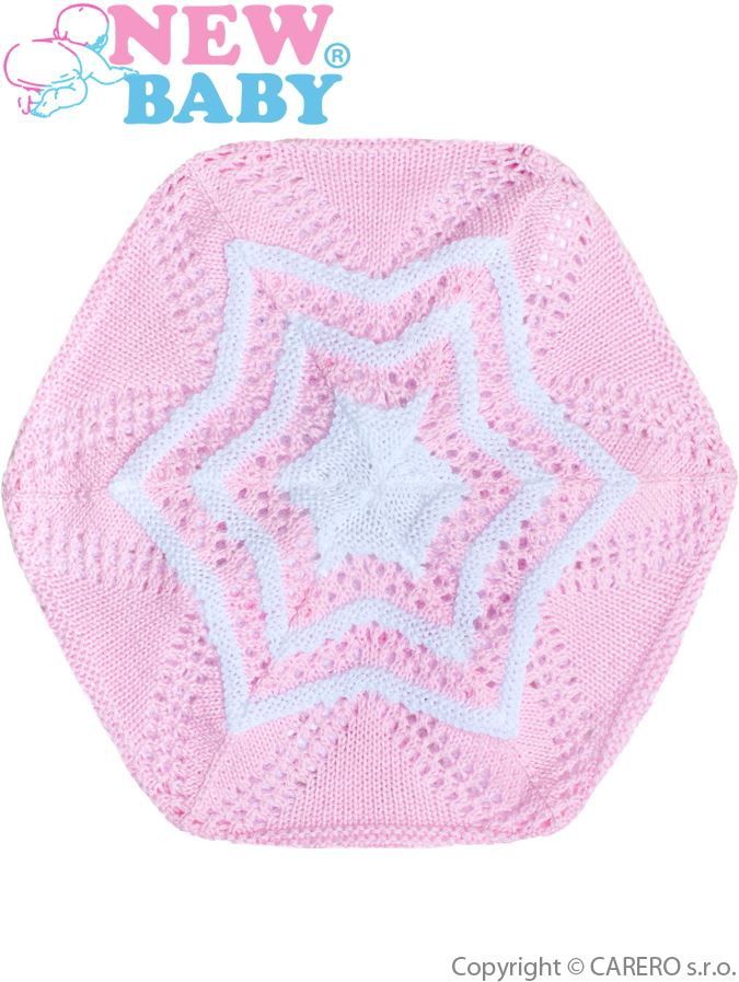 Pletená čepička-baret New Baby světle růžová&nbsp;-&nbsp;104 (3-4r) - obrázek 2