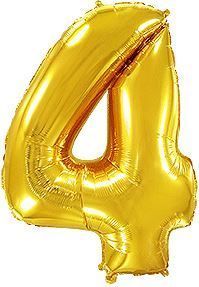 Fóliový balónek číslice 4 - zlatá - gold - 102cm - obrázek 1