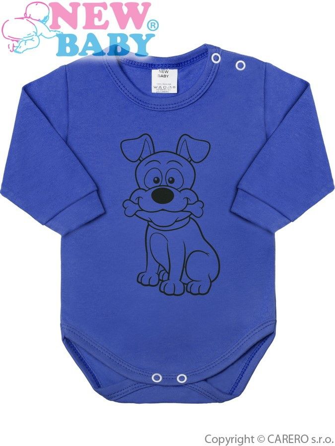 Kojenecké body s dlouhým rukávem New Baby Zvířátko Pejsek modré&nbsp;-&nbsp;80 (9-12m) - obrázek 3