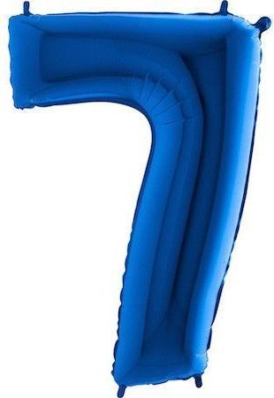 Fóliový balónek číslice 7 - modrý - blue - 110cm - obrázek 1