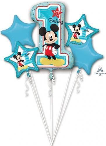Balónková sada - Mickey mouse 1.narozeniny - 5 ks balonků - obrázek 1