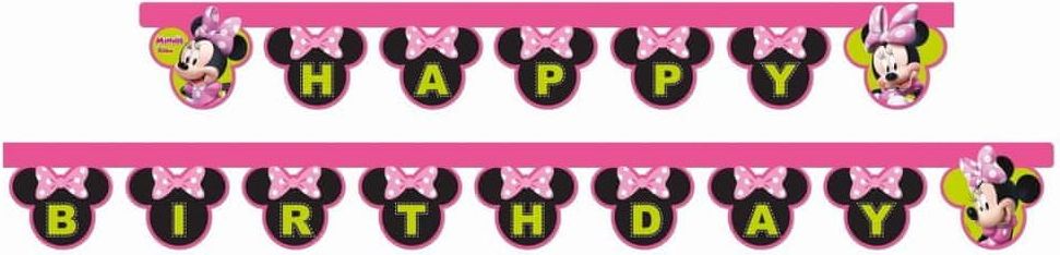 Párty girlanda narozeniny myška Minnie - Happy Birthday - 200 cm - obrázek 1