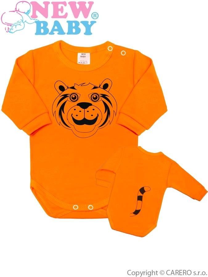 Kojenecké body s dlouhým rukávem New Baby Zvířátko Tygřík oranžové&nbsp;-&nbsp;68 (4-6m) - obrázek 1