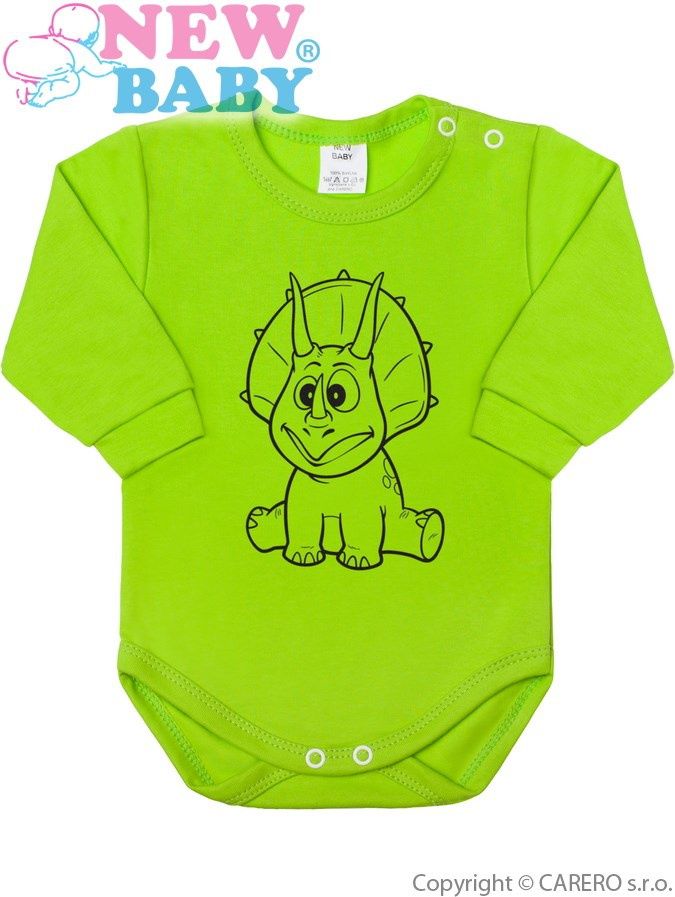 Kojenecké body s dlouhým rukávem New Baby Zvířátko Dinosaurus světle zelené&nbsp;-&nbsp;74 (6-9m) - obrázek 2