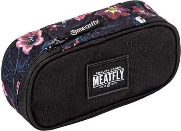 MEATFLY Penál Pencil Case L Hibiscus Black - obrázek 1