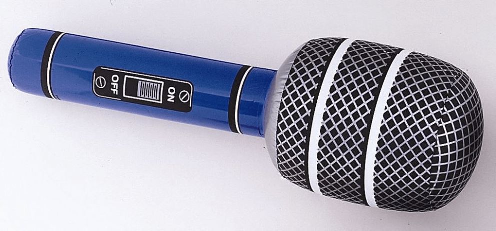 Nafukovací mikrofon modrý - 76 cm - obrázek 1