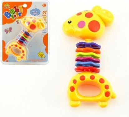 Teddies Chrastítko žirafa plast 15cm na kartě 3m - obrázek 1