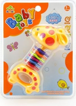 Teddies Chrastítko žirafa plast 15cm na kartě 3m - obrázek 3