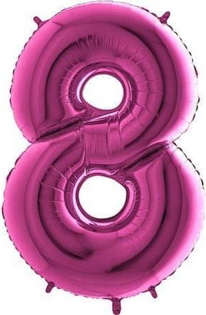 Fóliový balónek číslice 8 - růžová - pink - 102cm - obrázek 1