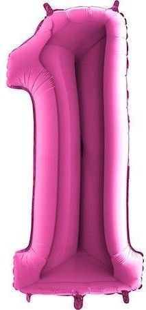 Fóliový balónek číslice 1 - růžová - pink - 102cm - obrázek 1