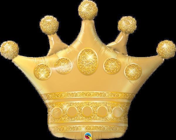 Balónek foliový zlatá koruna - Princess - Rozlučka se svobodou - 104 cm - obrázek 1