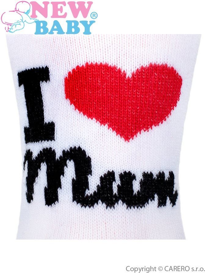 Bavlněné punčocháčky New Baby bílé I Love Mum and Dad&nbsp;-&nbsp;80 (9-12m) - obrázek 3
