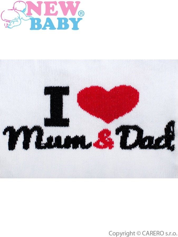 Bavlněné punčocháčky New Baby bílé I Love Mum and Dad&nbsp;-&nbsp;80 (9-12m) - obrázek 4