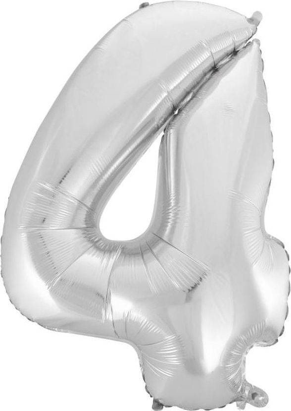 Fóliový balónek číslice 4 - stříbrná - silver - 102cm - obrázek 1