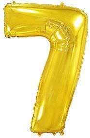 Fóliový balónek číslice 7 - zlatá - gold - 102cm - obrázek 1