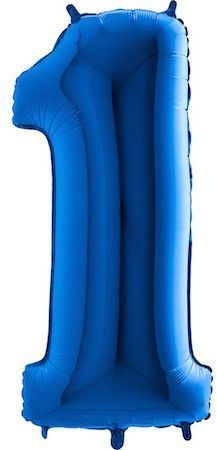 Fóliový balónek číslice 1 - modrý - blue - 102cm - obrázek 1