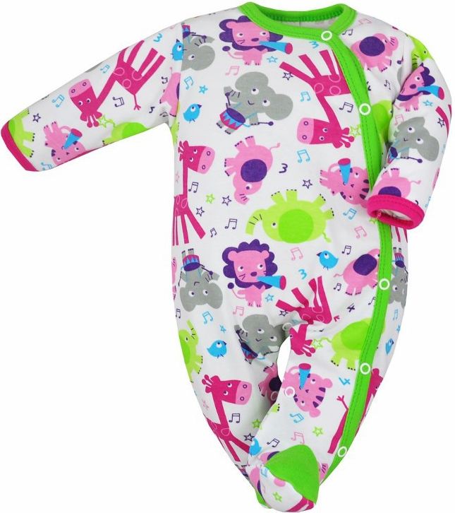 Kojenecký overal Bobas Fashion Zoo zelený pro holky 80 (9-12m) - obrázek 1
