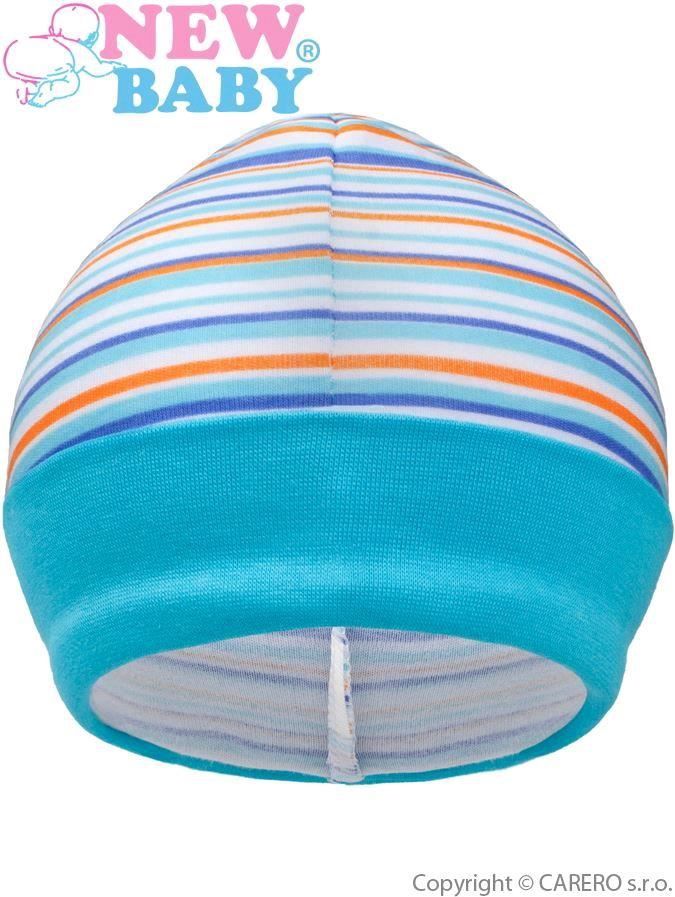 Kojenecká čepička New Baby Puppik 2 tyrkysová&nbsp;-&nbsp;68 (4-6m) - obrázek 1
