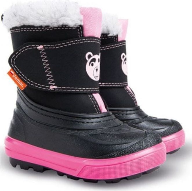 Demar Dívčí sněhule Bear 22-23 černo-růžové - obrázek 1
