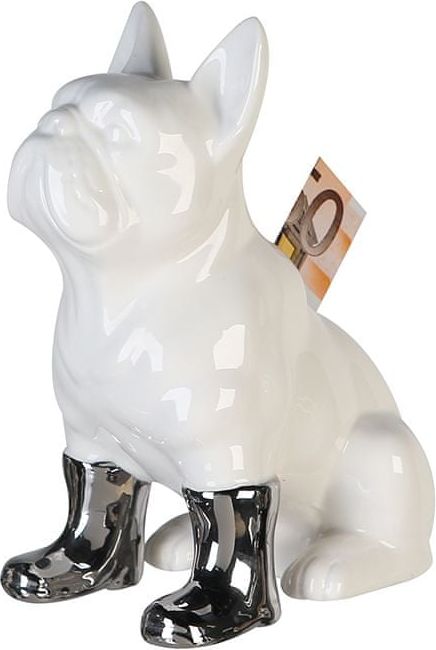 Papillon Kasička porcelánová Funny Bulldog, 19 cm, bílá - obrázek 1