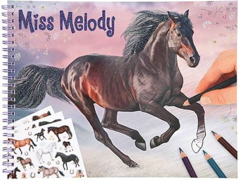Miss Melody Omalovánka , Hnědý kůň v běhu, se samolepkami - obrázek 1