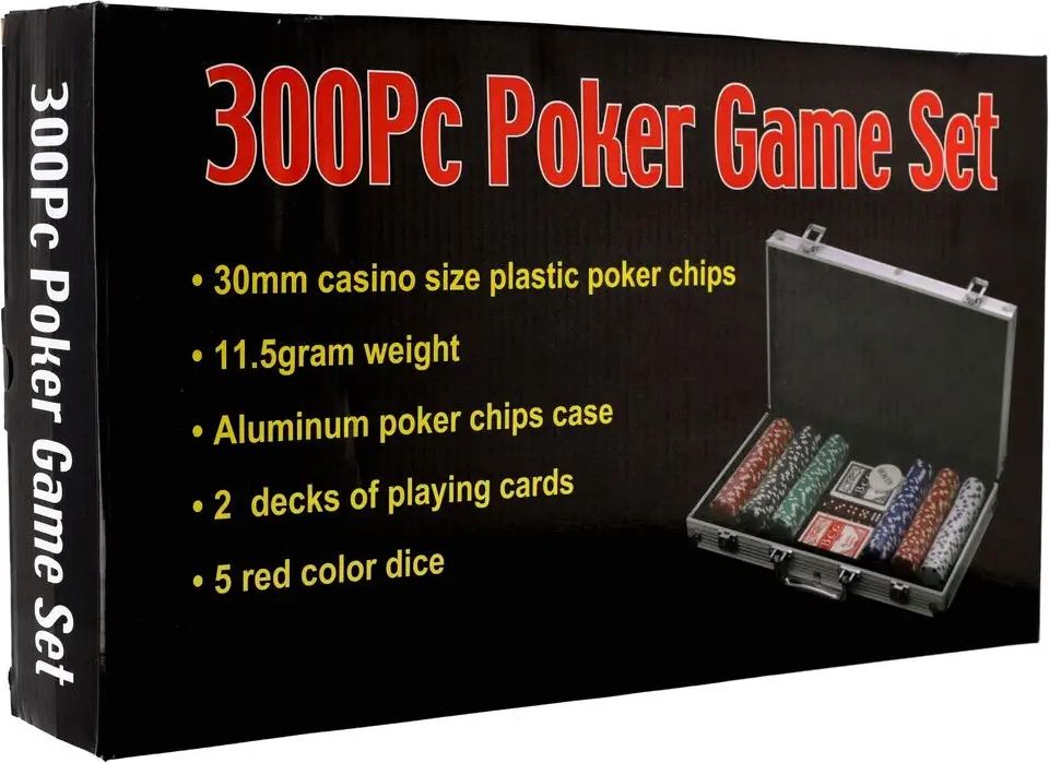 Teddies Poker sada 300ks + karty + kostky v hliníkovém kufříku v krabici 40x24x8cm - obrázek 1