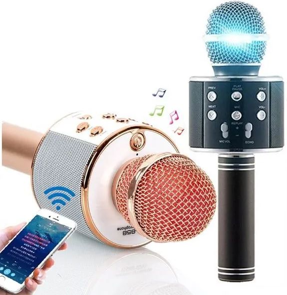 AUR Karaoke mikrofon WS-858 - stříbrná - obrázek 1