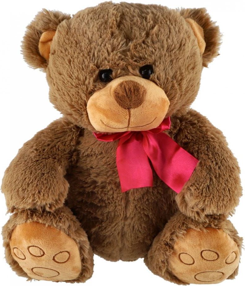 Teddies Medvěd sedící s mašlí plyš 40cm - obrázek 1