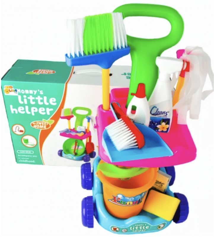 BB-Shop Sada na čištění dětí s mopem a kbelíkem, Zelená / modrá barva - obrázek 1