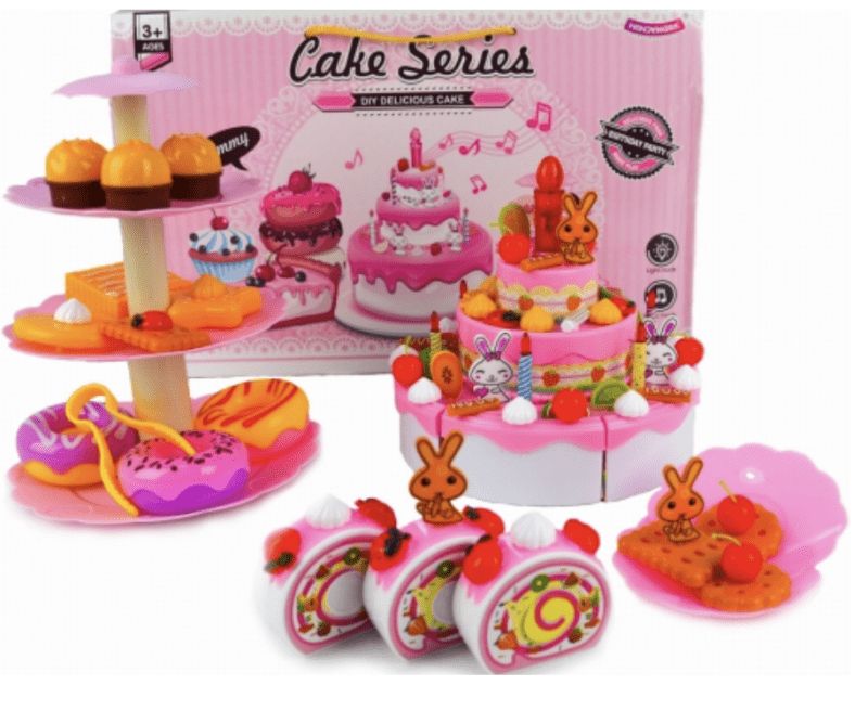 BB-Shop Krájení narozeninového dortu Kuchyně 125 ks. růžový - obrázek 1