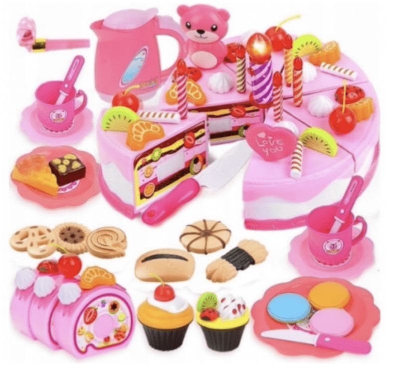 BB-Shop Krájení narozeninového dortu Kuchyně 80 ks. růžový - obrázek 1
