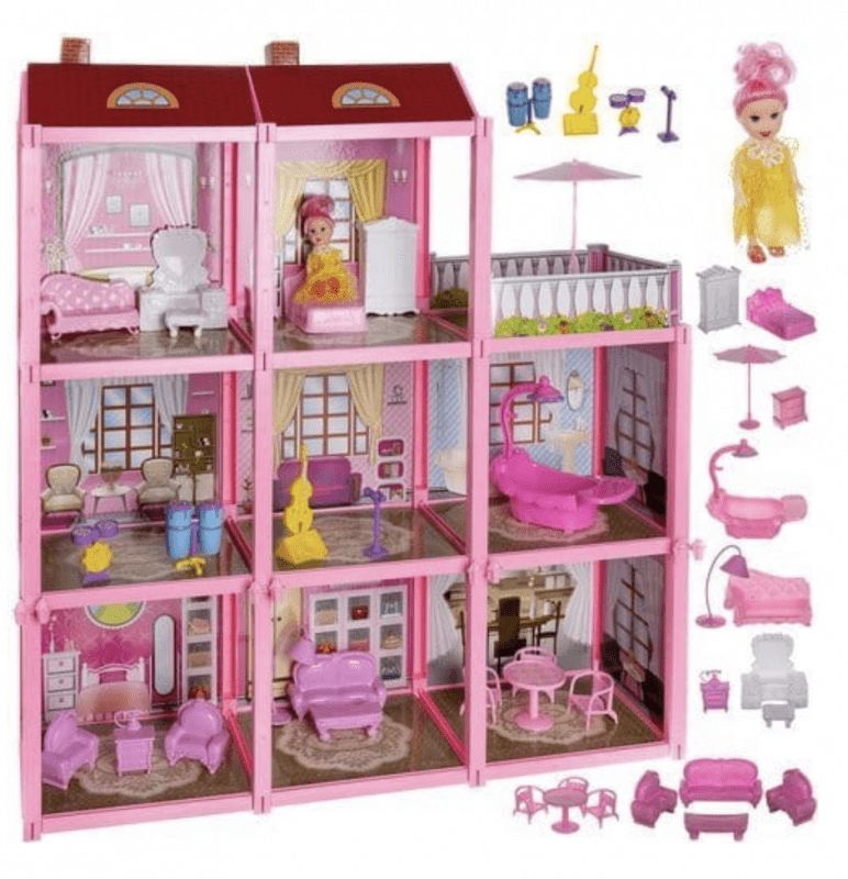 BB-Shop Plastový domeček pro panenky s panenkou a příslušenstvím - obrázek 1
