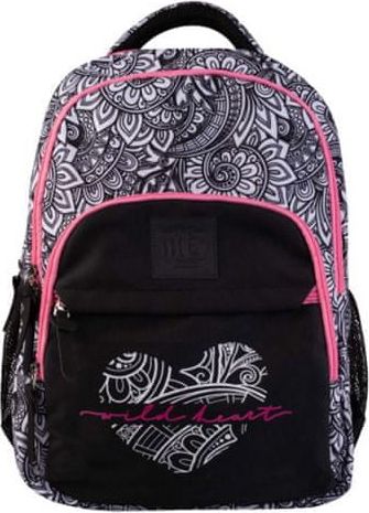 Target Studentský batoh , Černý se vzorem, nápis wild heart - obrázek 1