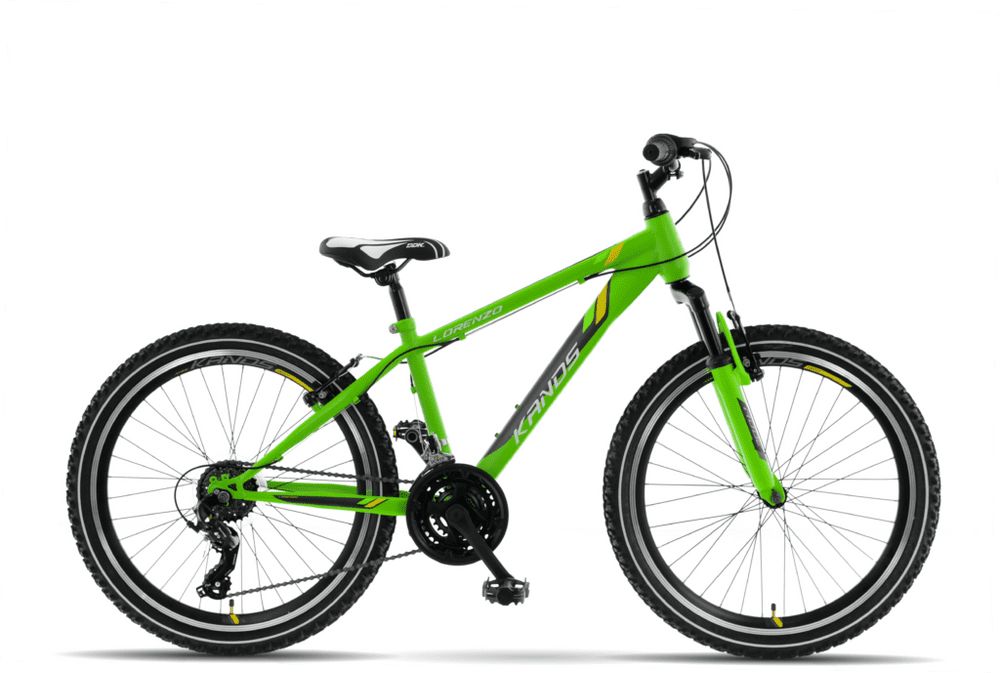 Kands dětské jízdní kolo lorenzo, kola 24”, výška 120-160 cm zelený - obrázek 1