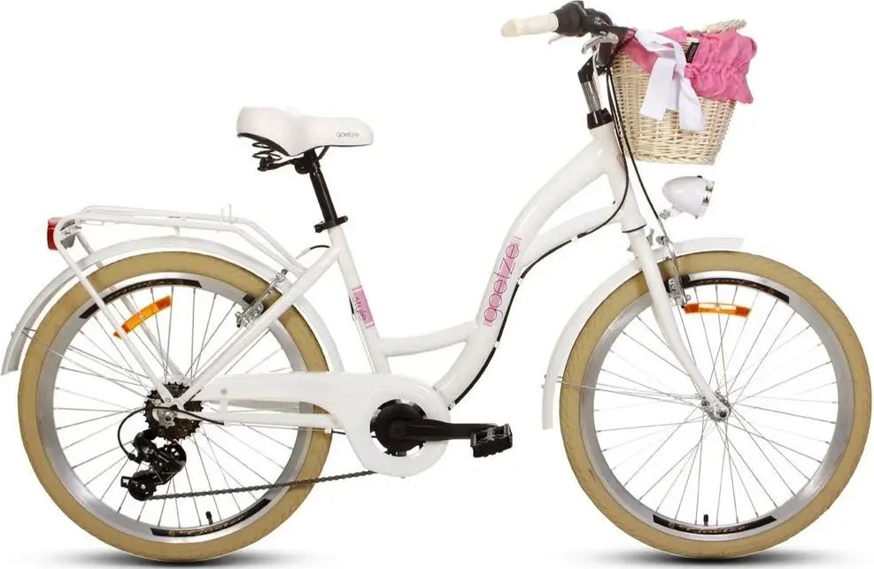 Goetze jízdní kolo style, kola 24”, výška 125-165 cm, 6-rychlostní bílý - obrázek 1
