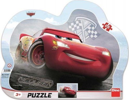 DINO Puzzle obrysové deskové 25 dílků Blesk McQueen Auta 3 (Cars) 30x23cm - obrázek 1