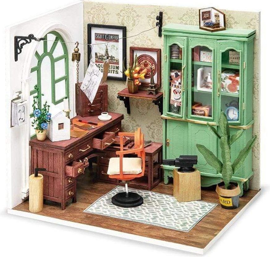 Robotime miniatura domečku Domácí kancelář - obrázek 1