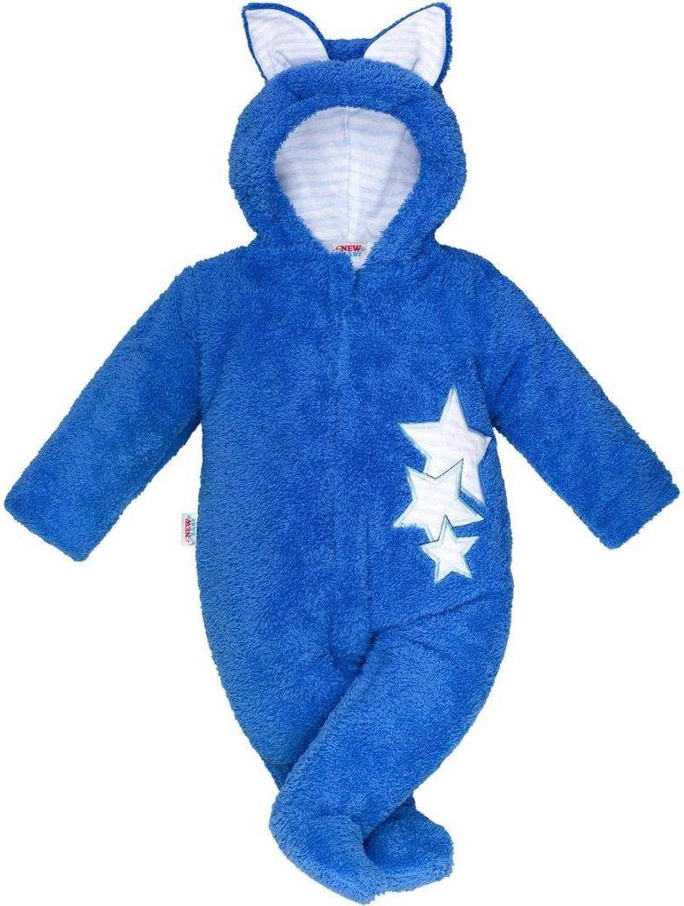 Zimní dětská kombinéza New Baby Ušáček modrá - 62 (3-6m) - obrázek 1