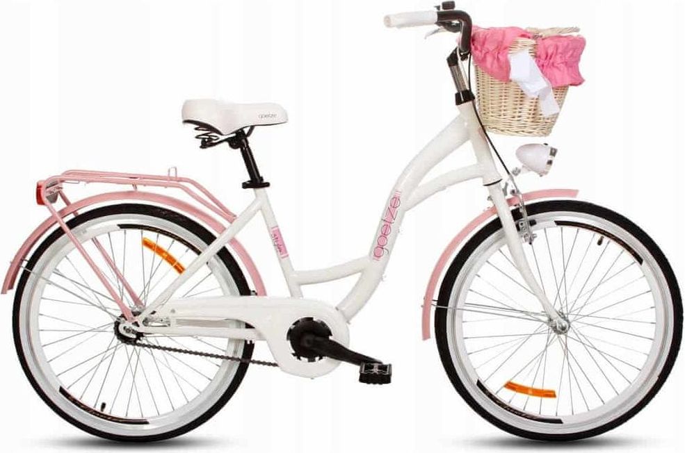 Goetze jízdní kolo style, kola 24”, výška 125-165 cm, 1-rychlostní bílý/růžový - obrázek 1