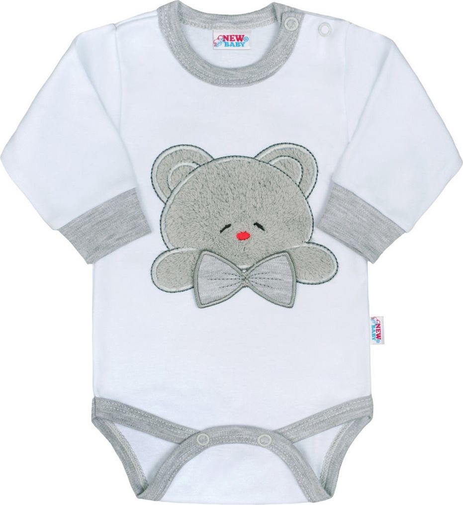 Luxusní kojenecké body s dlouhým rukávem New Baby Honey Bear s 3D aplikací&nbsp;-&nbsp;80 (9-12m) - obrázek 1