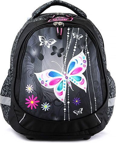 Target Studentský batoh , Černý, s motýly - obrázek 1