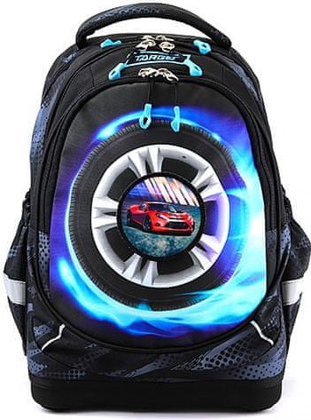 Target Studentský batoh , Černý, nalepovací auto na suchý zip - obrázek 1