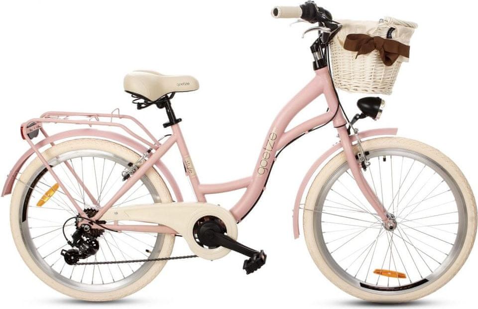 Goetze jízdní kolo style, kola 24”, výška 125-165 cm, 6-rychlostní růžový - obrázek 1