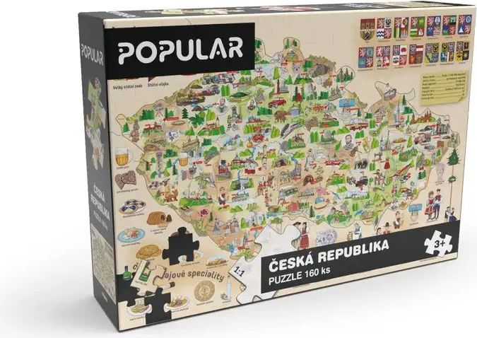 POPULAR Puzzle „Mapa České republiky“, 160 ks - obrázek 1